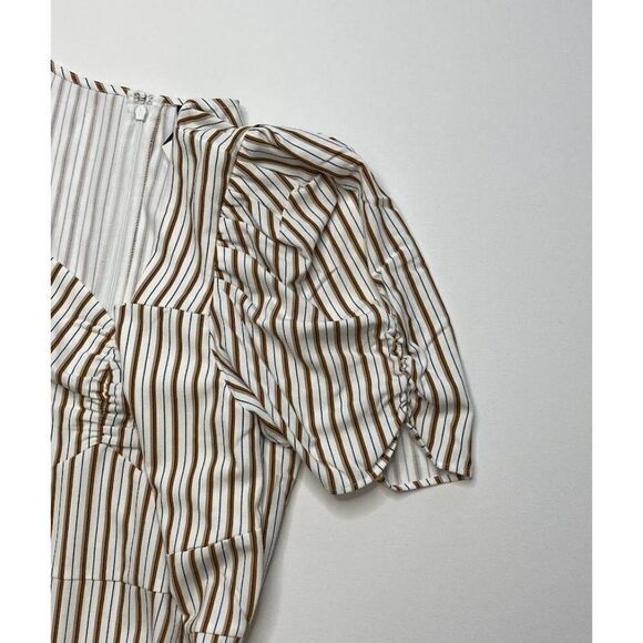 Danielle Bernstein Midi‎ Slip Dress 22W 3X Plus Size Women's Striped Front-Slit - Picture 6 of 8